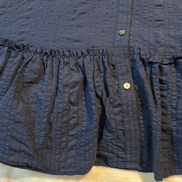 Sleeveless Navy Button Down Dress - Picture 3 of 3